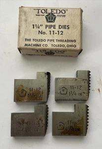 Set of 4 Toledo No. 11-12 1-1/4in Pipe Threading Dies - Picture 1 of 5
