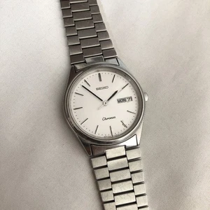 Vintage Seiko Chronos 5H23 7D40 Mens Quartz Watch 33mm Stainless Steel Japan - Picture 1 of 8