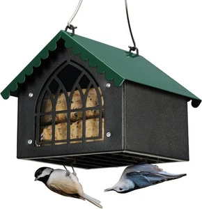 Kingsyard Double Suet Vogelfutterhaus mit wetterfestem Dach, Ganzmetall, grün - Bild 1 von 7