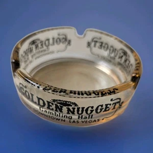 Golden Nugget Casino Las Vegas Glass Ashtray 3.5" Downtown Gambling Hall Collect - Picture 1 of 3