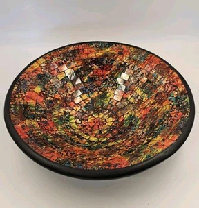 Lovely Multicoloured Handmade Large Mosaic Bowl - 36cm Diameter. - Picture 1 of 3