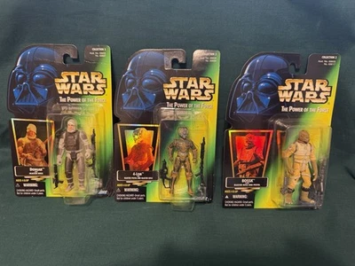 Lote de 3 figuras de acción de tarjeta verde POTF de Star Wars Bossk Dengar 4-Lom nuevas en paquete Foto 1 de 4