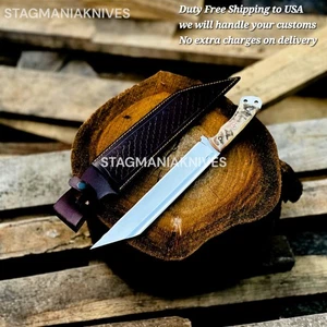 Premium Handarbeit J2 Stahl Jagd Seax angelsächsisch Wikinger Widder Horn Bowie Messer - Bild 1 von 2
