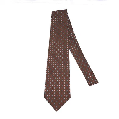 Corbata de seda Brooks Brothers marrón rojo azul mini cachemira 3,75x59 Foto 1 de 4