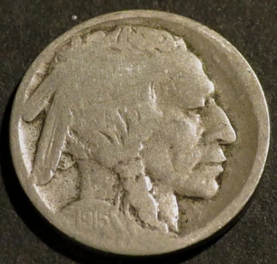 1915 D Buffalo Nickel Semi-Key Date Restored Five Cent 5c Coin E170 - Image 1 of 2