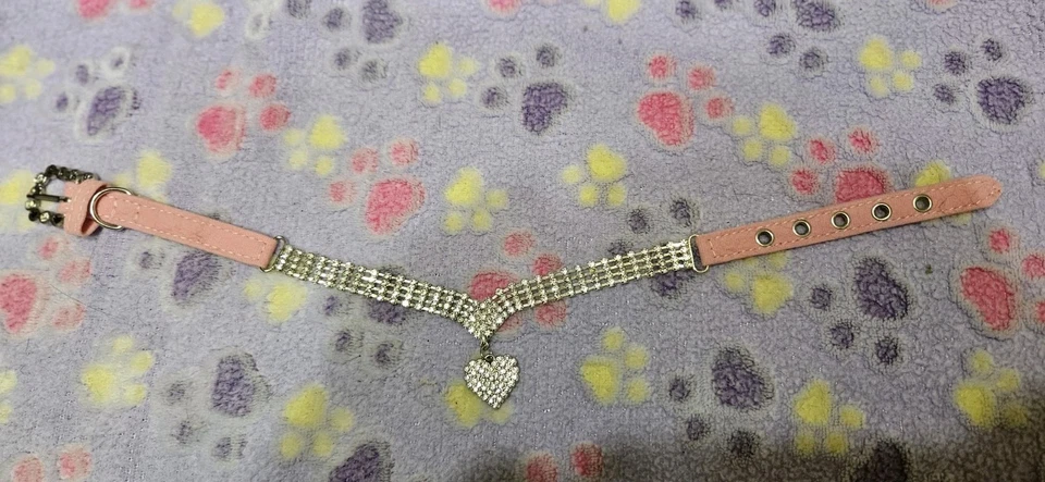 collar perro diamantes de imitación y terciopelo Foto 1 de 1