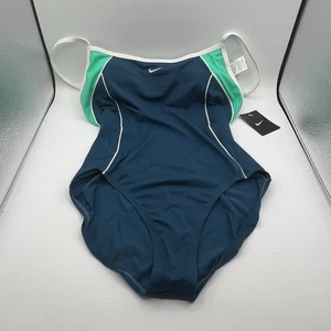 Costume intero Nike Swim donna blu navy e schiuma di mare nuovo con etichetta taglia - 16 - Foto 1 di 7