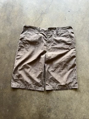 Y2K Fox Original Tailoring Striped Shorts Mens 38 Brown Tan Casual Active — 第 1/4 张图片