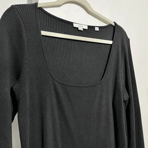 Vince Fit & Flare Kleid mit eckigem Ausschnitt Damen schwarz langarm Midi - Bild 1 von 10