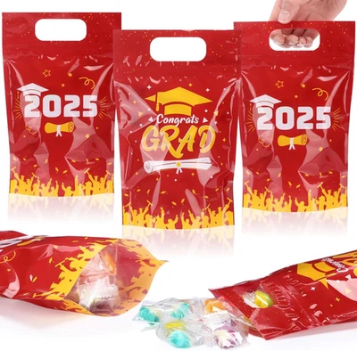 50 Piezas Bolsas de Regalos de Graduación Clase de 2025 Bolsa de Plástico Resellable Felicidades Grado Foto 1 de 4