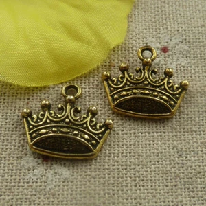 Envío Gratuito 140 piezas Dijes Antiguos Corona de Oro 18x16mm L-4439 - Imagen 1 de 4