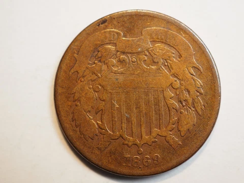 1869 2 CENT (CLEANED) - FREE SHIPPING! A0907 Cover