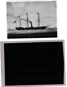 C° TOUACHE~DAMPFER "BRASILIEN"~LA SEYNE/MER~1854-1868~NEGATIV+FOTO GEMÄLDE - Bild 1 von 4