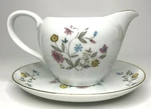 Vintage Flair Crema o Gravy Barco Bajo Plato Flor Tiempo Japón Shabby Decoración - Imagen 1 de 11