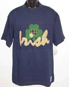 Vintage 90s Notre Dame FIGHTING IRISH T-Shirt The GAME Blue NEW Old Stock (M)(L) - Bild 1 von 4