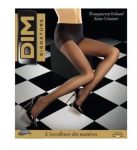 DIM SIGNATURE COLLANTS TRANSPARENT VELOUTÉ 15 DENIERS COLORIS NOIR - Picture 1 of 2