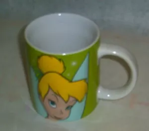Tazza caffè Walt Disney's TINKER BELL rialzata design 3d monogramma verde e bianco - Foto 1 di 3