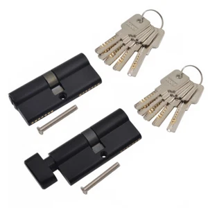 1PCS Black Solid Brass Mortise Door Lock Cylinder Lock Gall Repair Parts w Keys - Picture 1 of 15