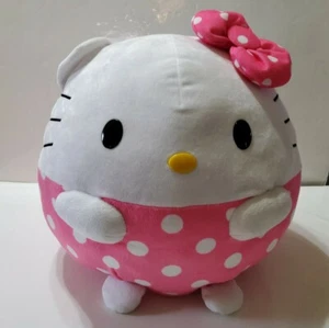 Peluche bola redonda Ty Hello Kitty 12"" 2012 lunares arco rosa blanco 39"" alrededor  - Imagen 1 de 7