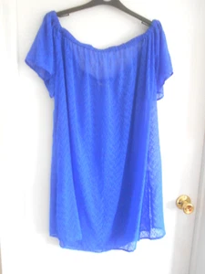 "GEORGE" Gorgeous Blue Sheer Beach Dress Cover Up - Plus Size XL - NEW!!! - Picture 1 of 9