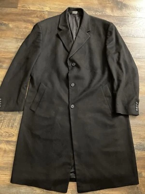 Abrigo de invierno para hombre Jos A Bank 100 % cachemir negro 44R 3 botones Foto 1 de 4