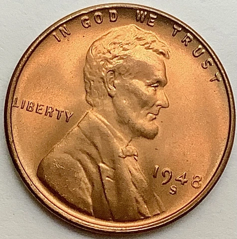 1948 S  Uncirculated BU Red RD - Lincoln Wheat Cent ~ A855 Cover
