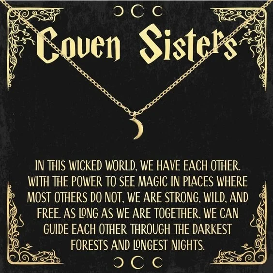 Coven Sisters Friend Necklace Crescent Moon Necklace, Best Witches Gift! - Image 1 of 1