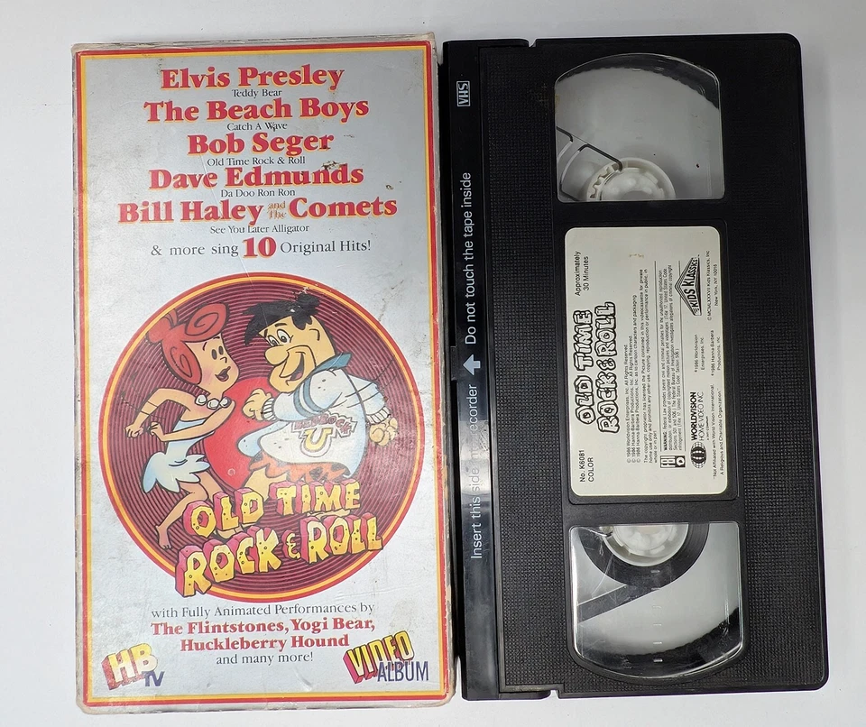 VHS: Hanna-Barbera: Old Time Rock & Roll: Flintstones/Elvis/Bob Seger/Yogi Bear - Image 1 of 1