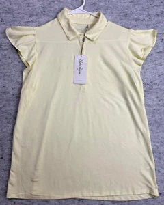 Walter Hagan Damen Golf Polo Zitronensorbet Größe M Flatterärmel Clubhaus Neu mit Etikett - Bild 1 von 7