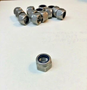 Nyloc de tuerca de seguridad 7/16"-14 (inserto de nylon azul) NE estándar inoxidable 18-8 (50) - Imagen 1 de 2