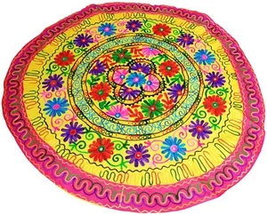 Kashmiri Kashida embroider round table top/tapestry Wall Hanging Table top Cover - Picture 1 of 12