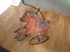 Vintage Wooden Doll Tricycle Horse - Estate