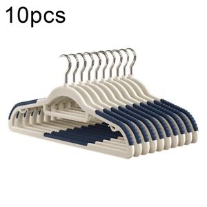 Space-saving Non-Slip Clothes Hangers: 10-Pack, Durable Plastic with Rubber