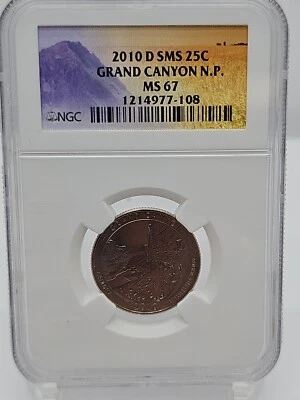 2010 D SMS 25C Grand Canyon N.P. MS67 NGC Graded! CB7-36 - Image 1 of 4