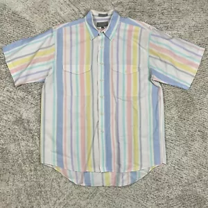 Vintage Lord & Taylor Kensington Collection Shirt Men XL Pastel Short Sleeve GUC - Picture 1 of 8