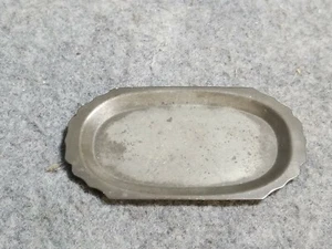 Miniature Pewter Tray, 3 3/4" long. - Picture 1 of 2