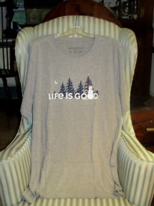 NWT LIFE IS GOOD MEN S/S VINTAG CRUSHER TEE "SNOWMAN LANDSCAPE".GREAT GIFT(XXXL) - Picture 1 of 4