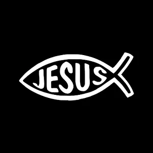 Calcomanía de vinilo Jesus Fish God religioso cristiano camión ventana computadora portátil. - Imagen 1 de 2