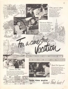 Coche publicitario Ford 1949 servicio de 4 vías Bartoli arte vacaciones - Imagen 1 de 1