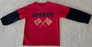 Camiseta GYMBOREE 2009 construida para velocidad rápida bandera a cuadros coches carreras 2T 2 años - Imagen 1 de 4