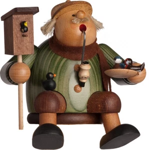 KWO - Räuchermann Kantenhocker Vogelfreund, Holzkunst, 17cm - Picture 1 of 1