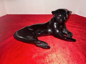 Vintage Frankoma Black Panther Figur Puma Pottery - Bild 1 von 4