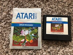 Space Invaders (Atari 5200, 1982) Game Cartridge & Manual Overlays Tested - Picture 1 of 6