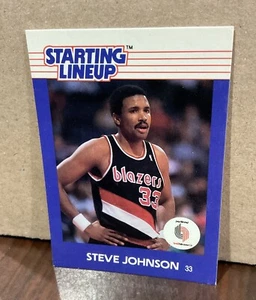 Tarjeta de alineación inicial Kenner 1988 Steve Johnson - Portland Trail Blazers - Imagen 1 de 2