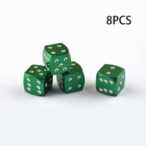 8x Green Abs Dice Valve Stem cap 1.2cm×1.2cm for Cartruck Bike Motorcycle Atv - Picture 1 of 5