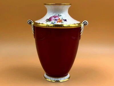 Paragon China Double Warrant deep red, gold and floral shouldered vase. 1235. - Image 1 of 4