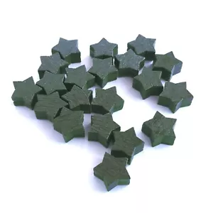 20 Wooden Star Tokens Dark Forest Green Game Pieces 10mm Track Markers Boardgame - Picture 1 of 11