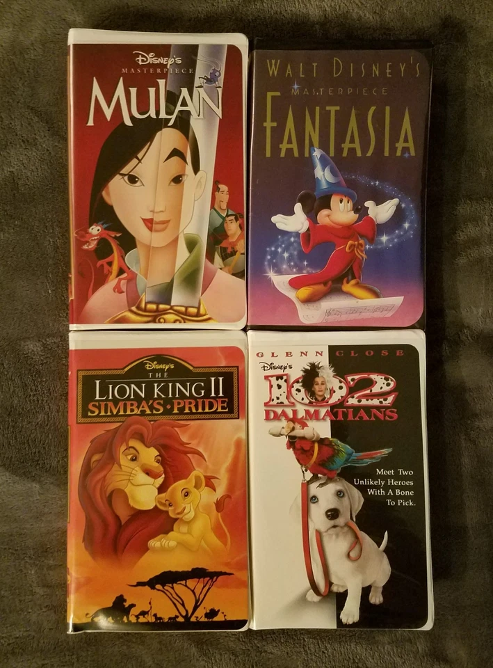 4 x Disney VHS Mulan, Fantasia, Lion King II: Simba's Pride & 102 Dalmatians  - Image 1 of 1