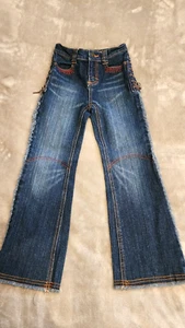 Vintage Retro Mary Kate And Ashley Girls Sz 6X Embroidered Jeans Floral NEW - Picture 1 of 14