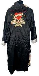 Ed Hardy langer Morgenmantel mit Kapuze bestickt One Size Neu mit Etikett - Bild 1 von 7
